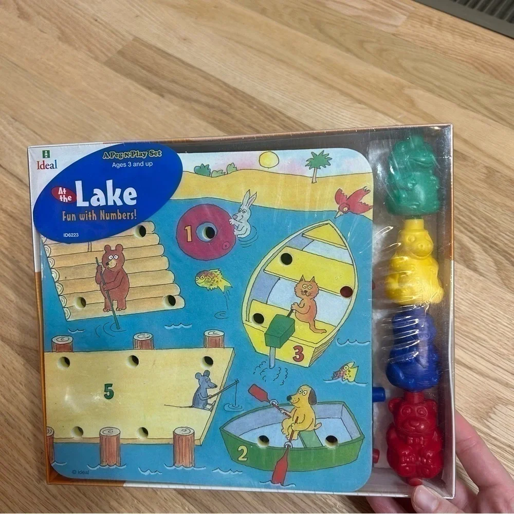 Vintage Peg n Play Set At the Lake With Numbers NEW Ideal Toys Educational Learn